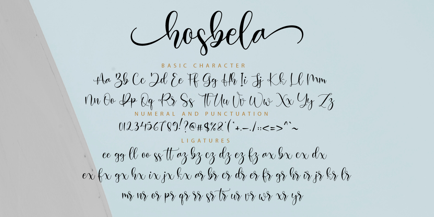 Пример шрифта Hosbela #3